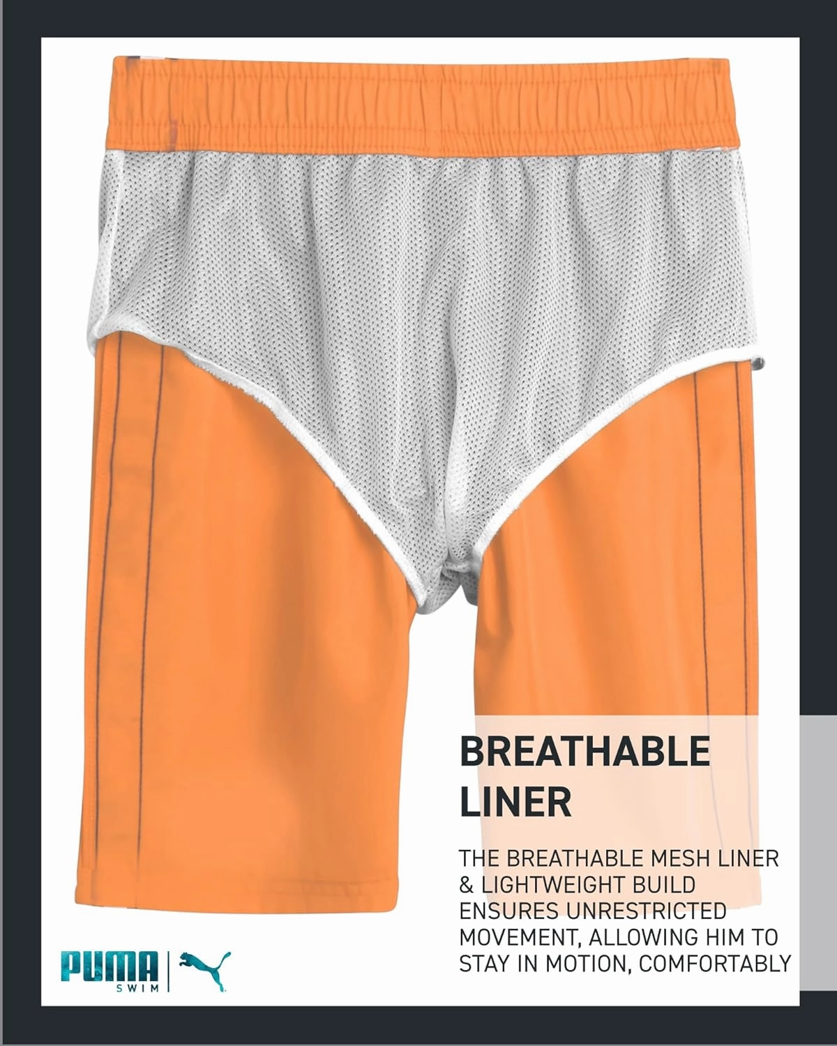PUMA Boys Swim Trunks - 2 Pack Quick Dry Beach Bathing Suit Shorts for Boys with Breathable Mesh Lining (Sizes: S-XL)
