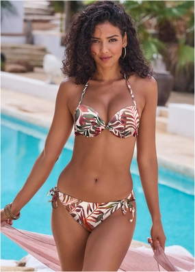 Push-Up Halter Top - Rainforest Floral