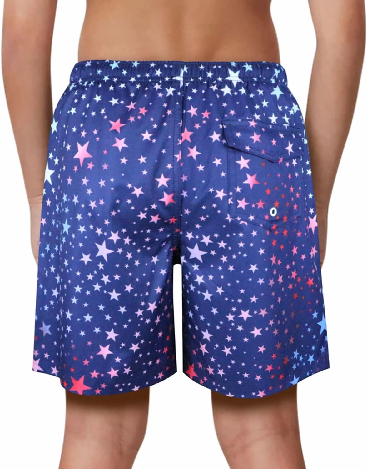 QRANSS Boys Swim Trunks with Compression Liner,No Mesh Anti-Chafing Comfy Swimming Trunks with Boxer Brief Liner,Size 6-20