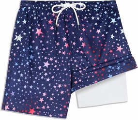 QRANSS Boys Swim Trunks with Compression Liner,No Mesh Anti-Chafing Comfy Swimming Trunks with Boxer Brief Liner,Size 6-20