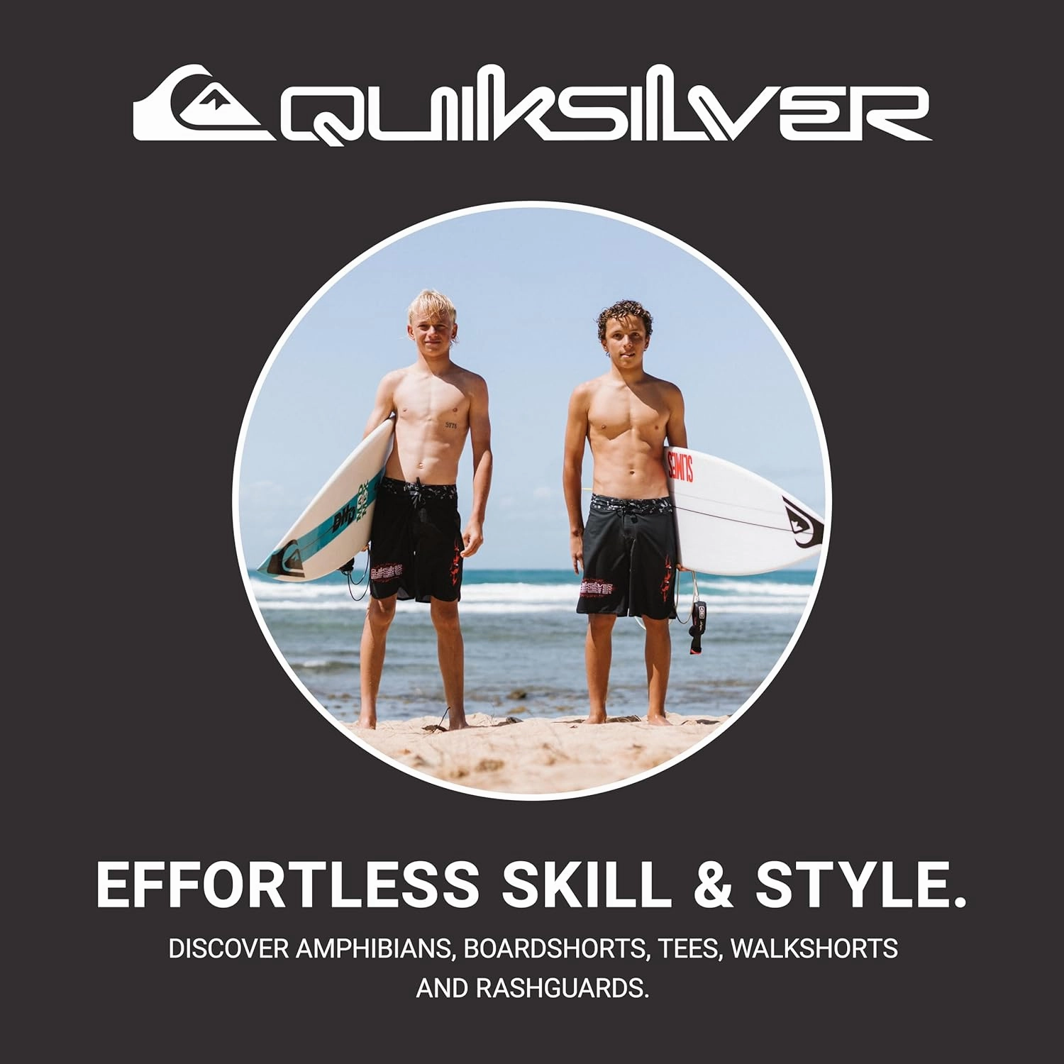 Quiksilver Boys' Eddie Pull-on Amphibian Hybrid Shorts, Water Friendly with Straight Leg Fit