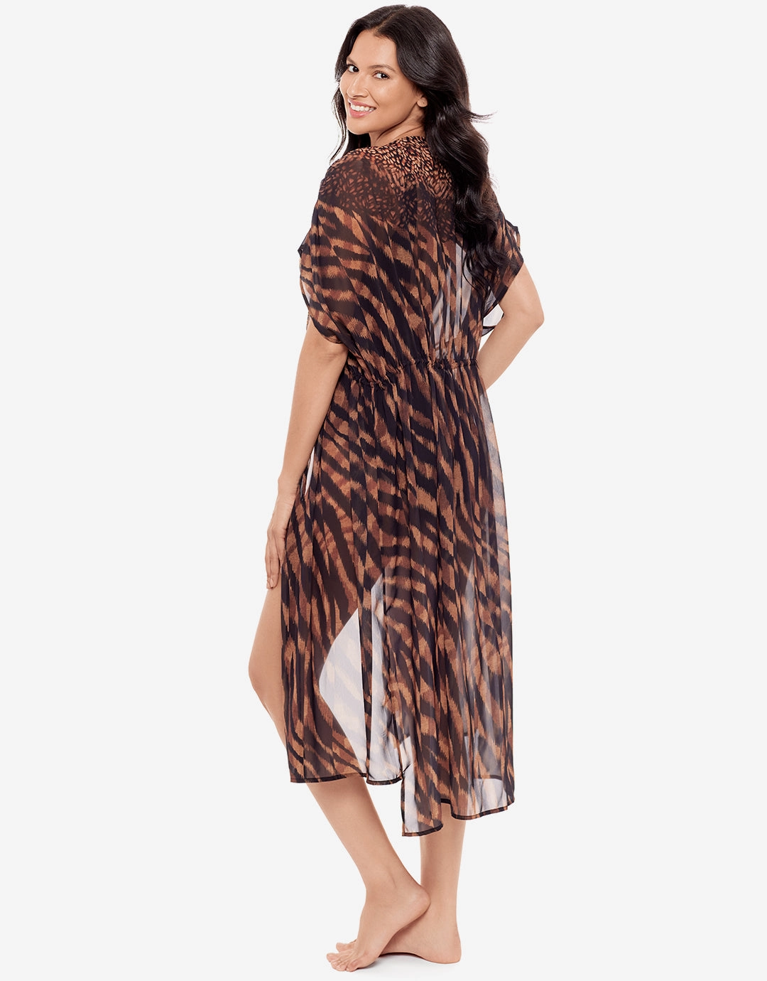 Raya De Safari Beaded Kimono - Black Brown