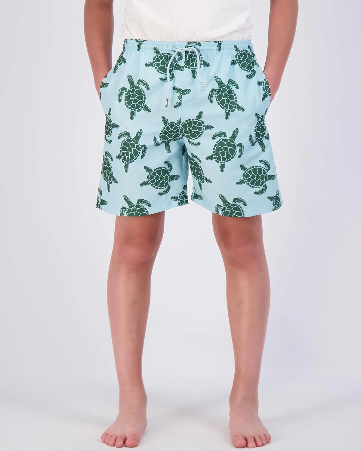Real Essentials 3-Pack: Boy's Swim Board Shorts Trunks with Drawstring Beach UPF Swimwear Surf Swimming Short for Boys
