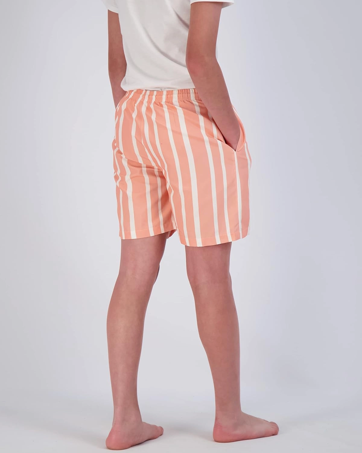 Real Essentials 3-Pack: Boy's Swim Board Shorts Trunks with Drawstring Beach UPF Swimwear Surf Swimming Short for Boys