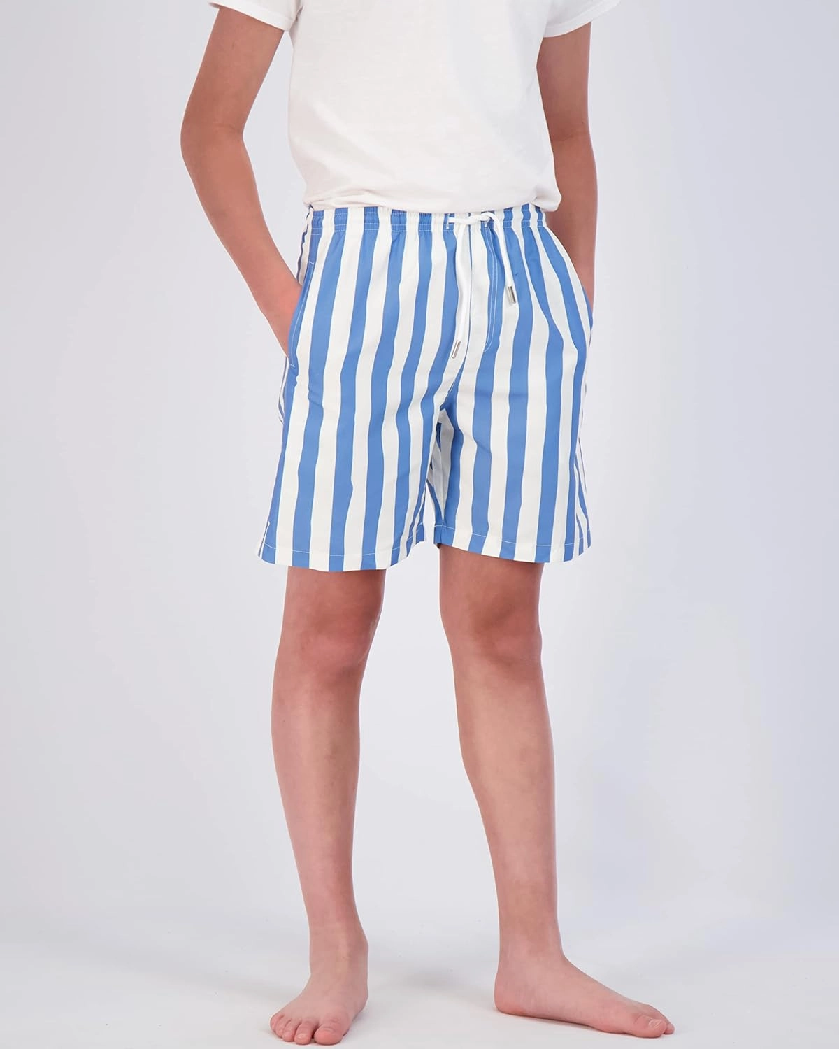 Real Essentials 3-Pack: Boy's Swim Board Shorts Trunks with Drawstring Beach UPF Swimwear Surf Swimming Short for Boys