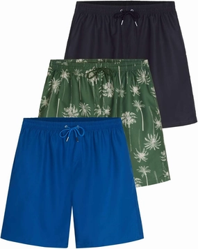 Real Essentials 3 Pack: Men's 7" Quick-Dry Swim Trunk with with Mesh Lining (Available in Big & Tall)