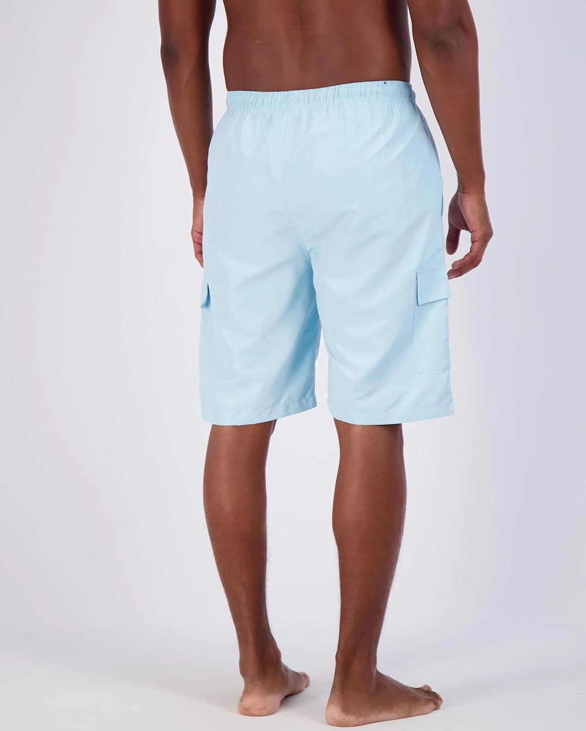 Real Essentials 3 Pack: Men's Swim Trunks with Cargo Pockets & Mesh Lining (Available in Big & Tall)
