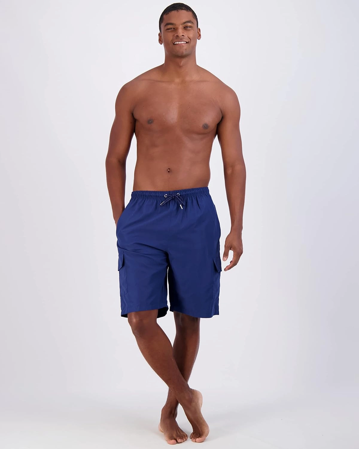 Real Essentials 3 Pack: Men's Swim Trunks with Cargo Pockets & Mesh Lining (Available in Big & Tall)