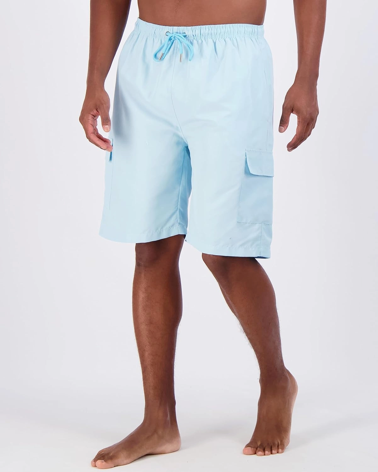 Real Essentials 3 Pack: Men's Swim Trunks with Cargo Pockets & Mesh Lining (Available in Big & Tall)