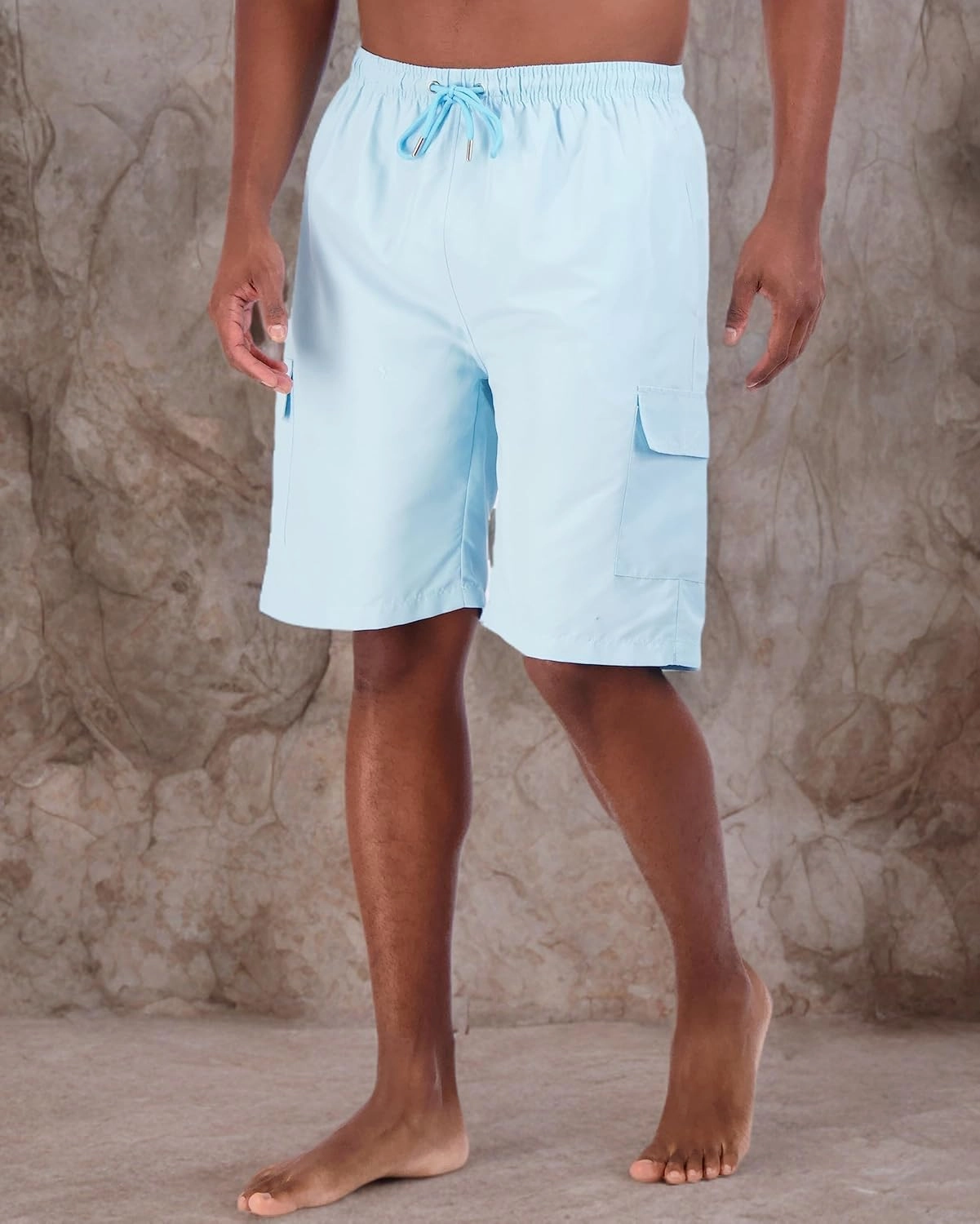 Real Essentials 3 Pack: Men's Swim Trunks with Cargo Pockets & Mesh Lining (Available in Big & Tall)