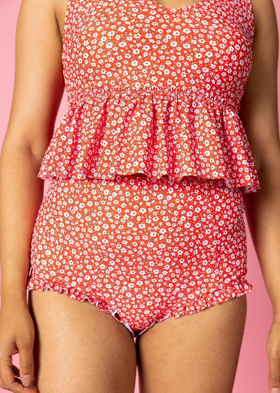 Red Ditsy Floral | All Ruffled Up Bottoms