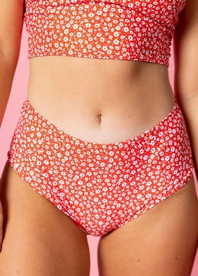 Red Ditsy Floral | Mid-Rise Bottoms