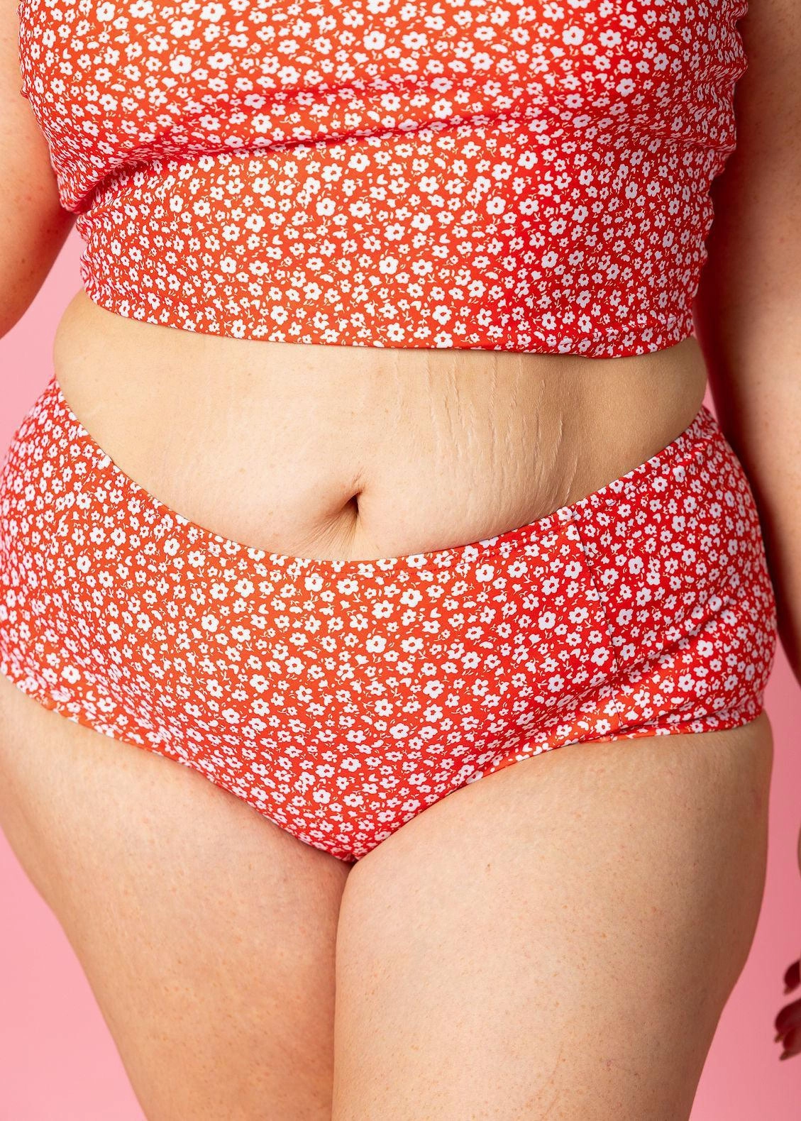 Red Ditsy Floral | Mid-Rise Bottoms