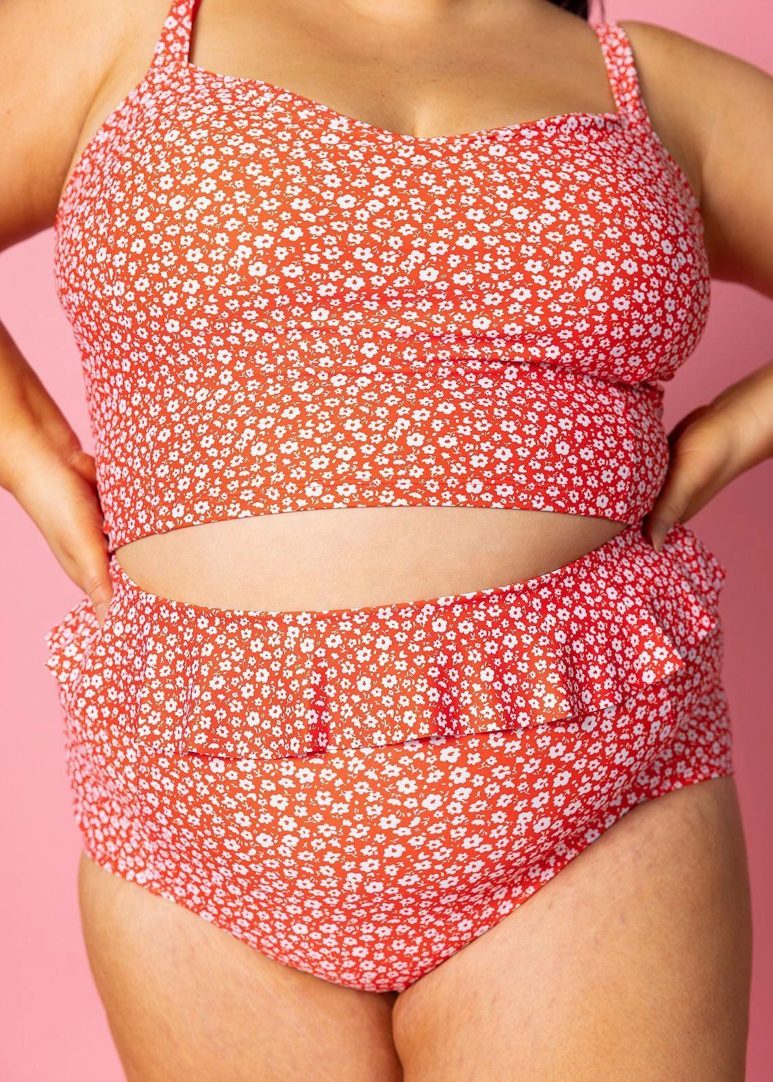 Red Ditsy Floral | Peplum Bottoms