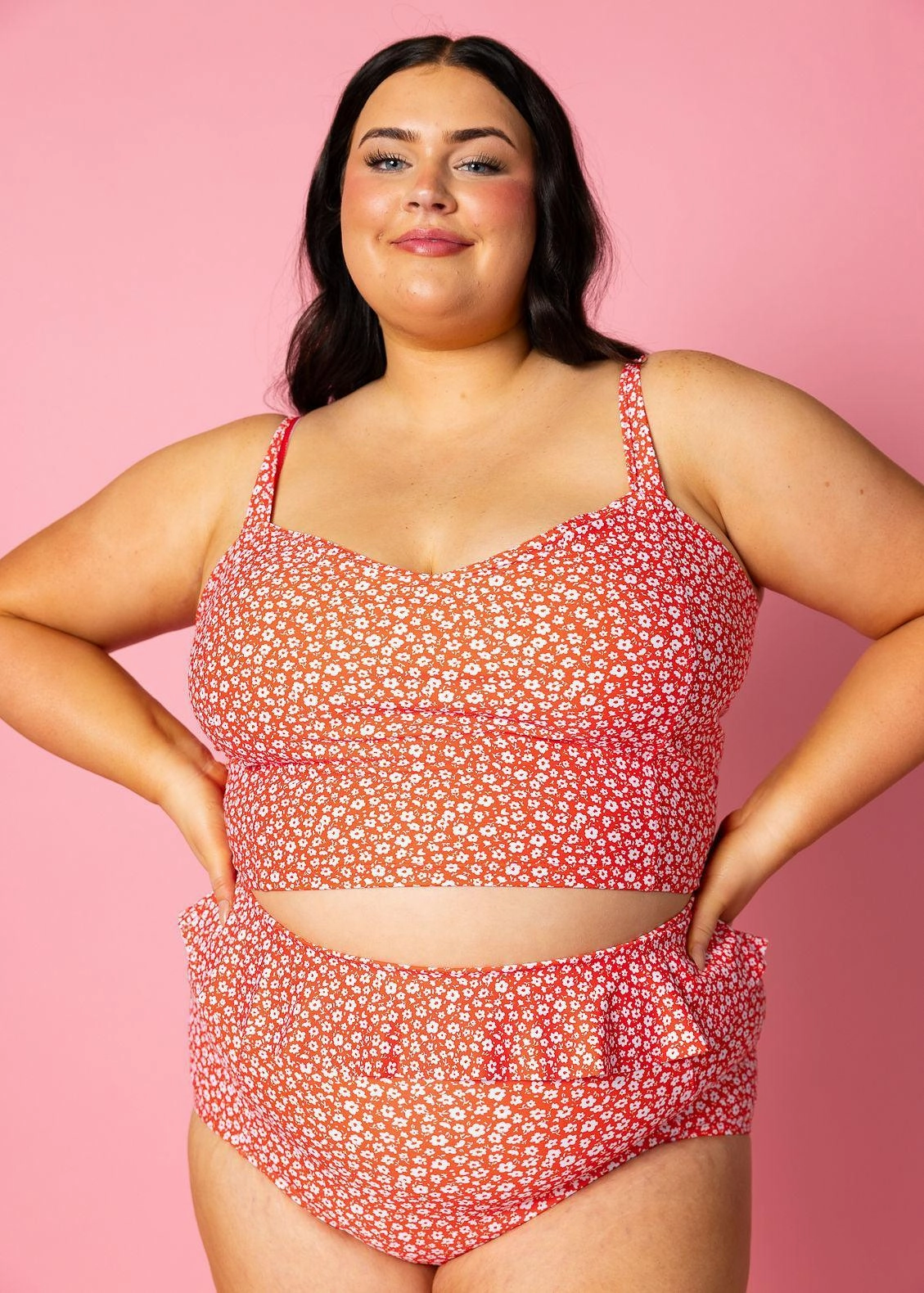 Red Ditsy Floral | Peplum Bottoms