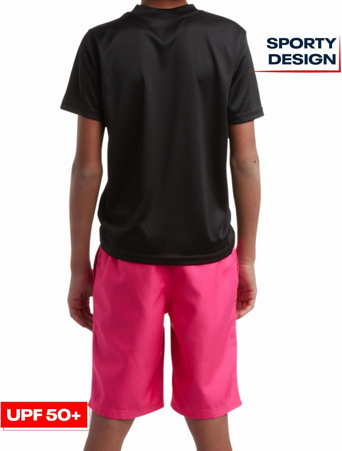 Reebok Boys' Rashguard Set - 3 Piece UPF 50  Long Sleeve and Short Sleeve Swim Shirts and Bathing Suit Boardshorts (8-20)