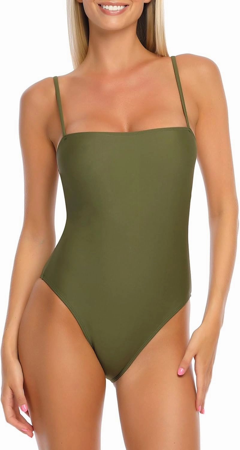 RELLECIGA Women's Bandeau One Piece Swimsuits
