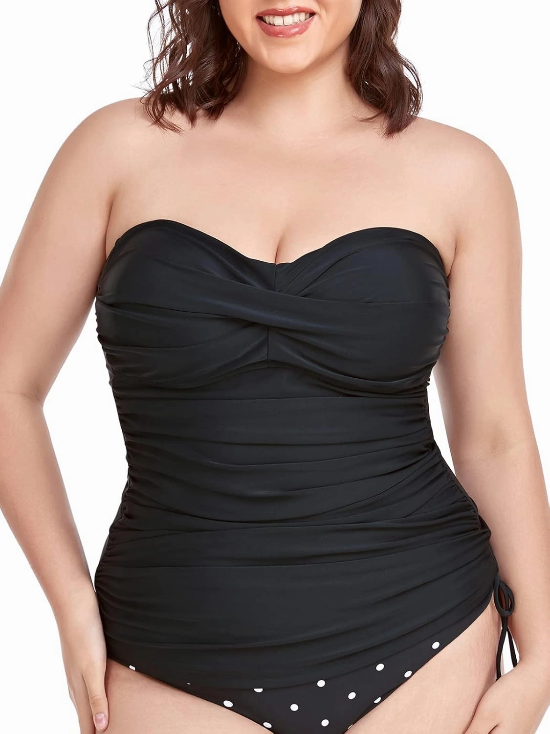 RELLECIGA Women's Ruched Tankini Top