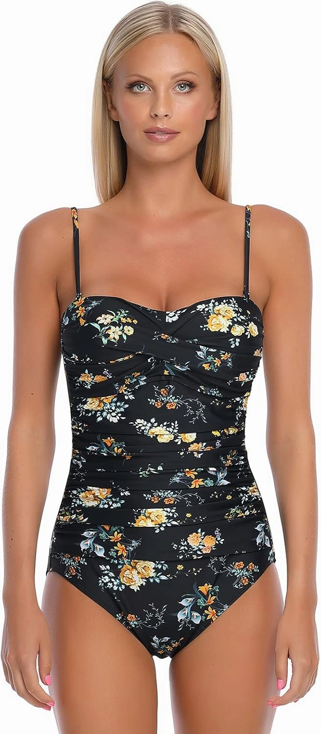 RELLECIGA Women's Strapless One Piece Swimsuit
