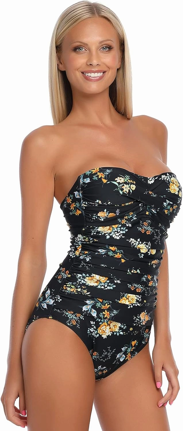 RELLECIGA Women's Strapless One Piece Swimsuit