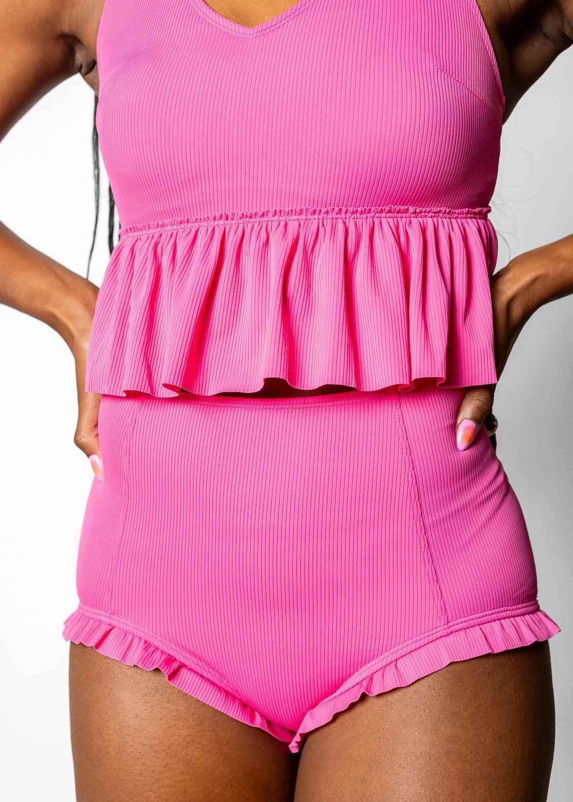Ribbed Azalea Pink | All Ruffled Up Bottoms