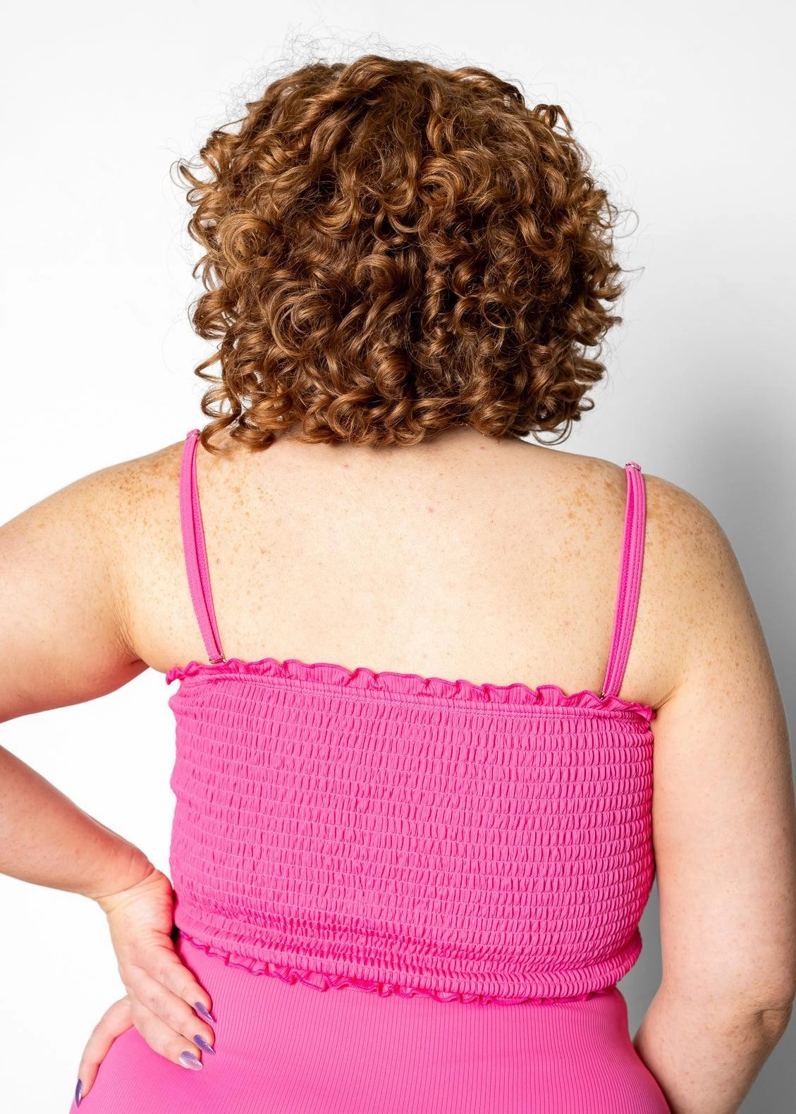 Ribbed Azalea Pink | Bandeau Top