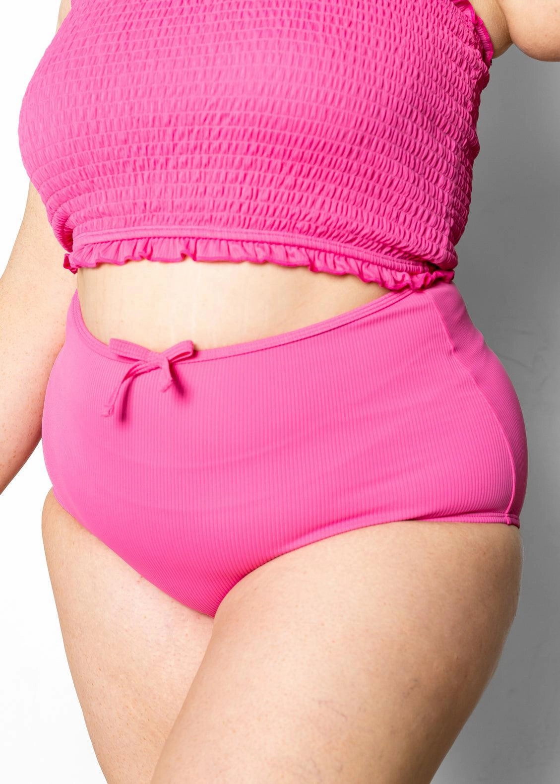 Ribbed Azalea Pink | Bow Bottoms