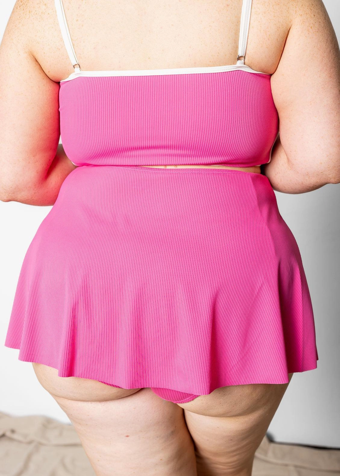 Ribbed Azalea Pink | Detached Short Skirt