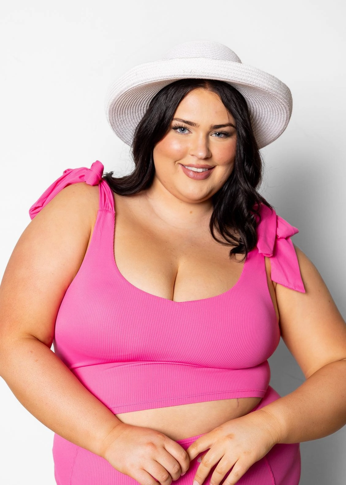 Ribbed Azalea Pink | Knot Top