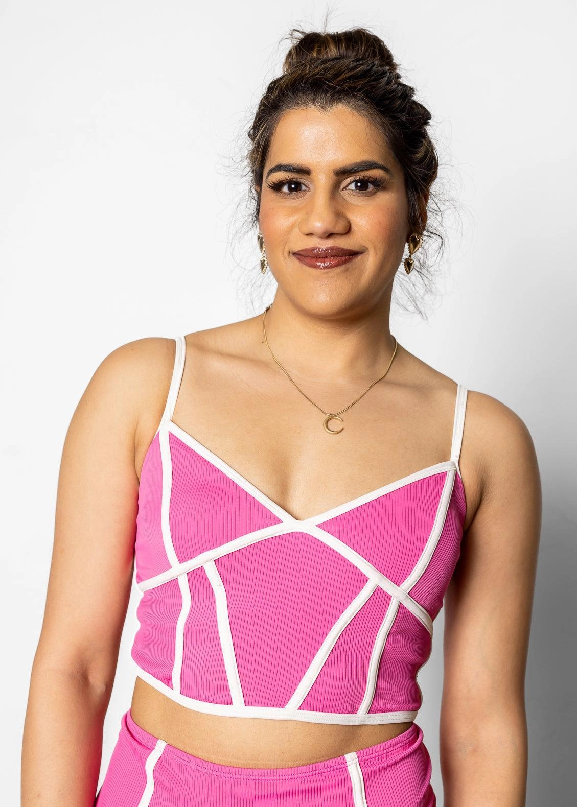Ribbed Azalea Pink | Lined Up Top