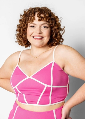 Ribbed Azalea Pink | Lined Up Top