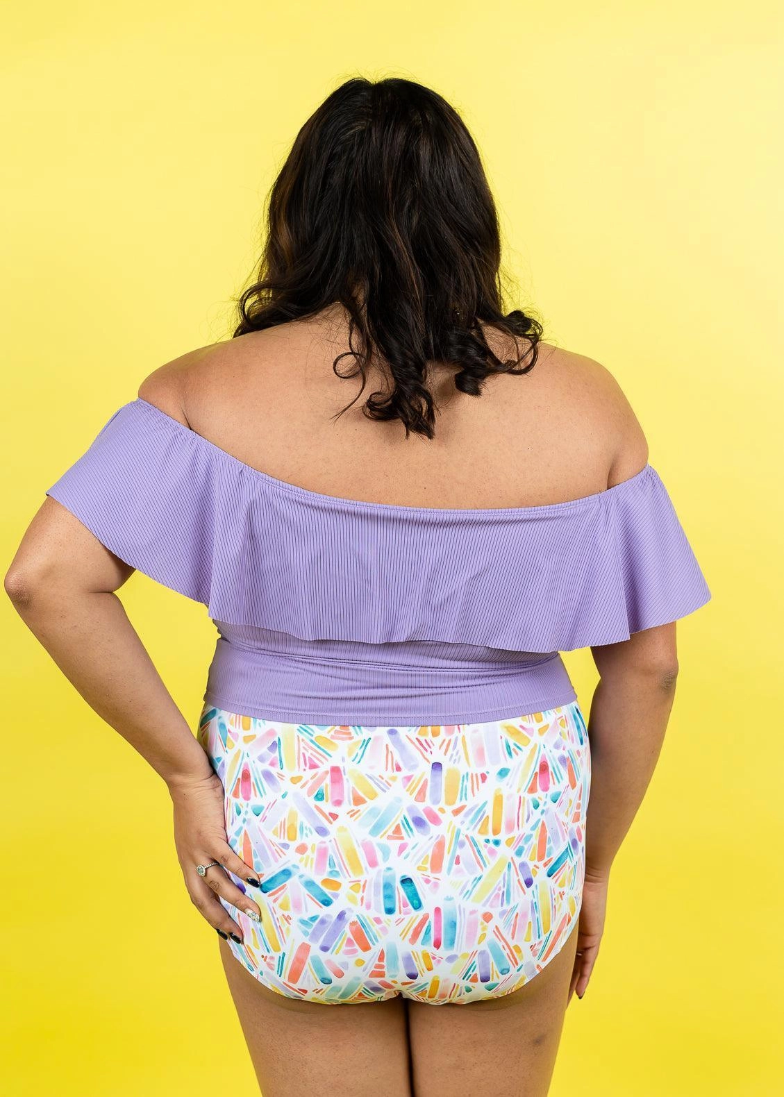 Ribbed Dusty Purple | Ruffled Around Top