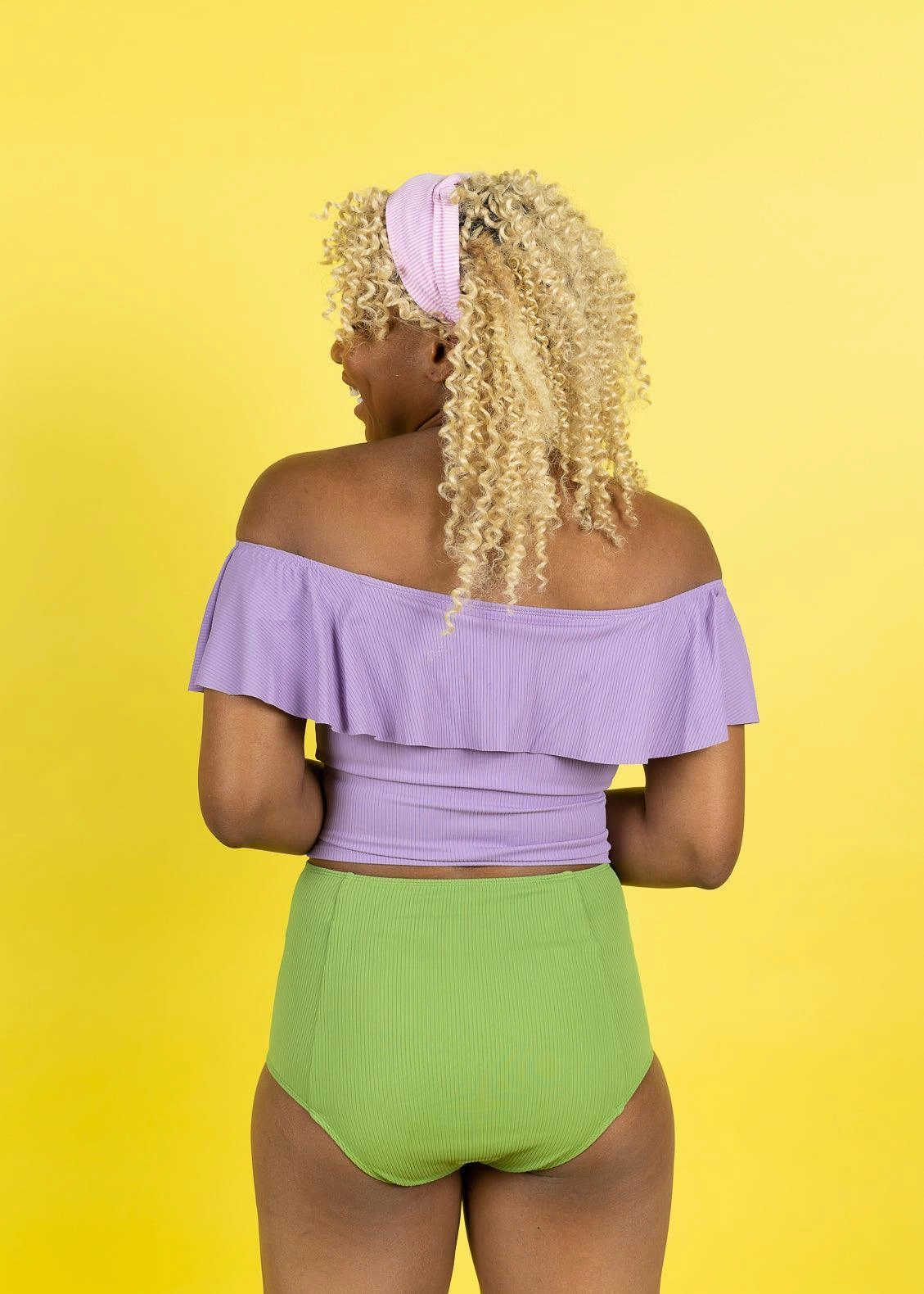 Ribbed Dusty Purple | Ruffled Around Top