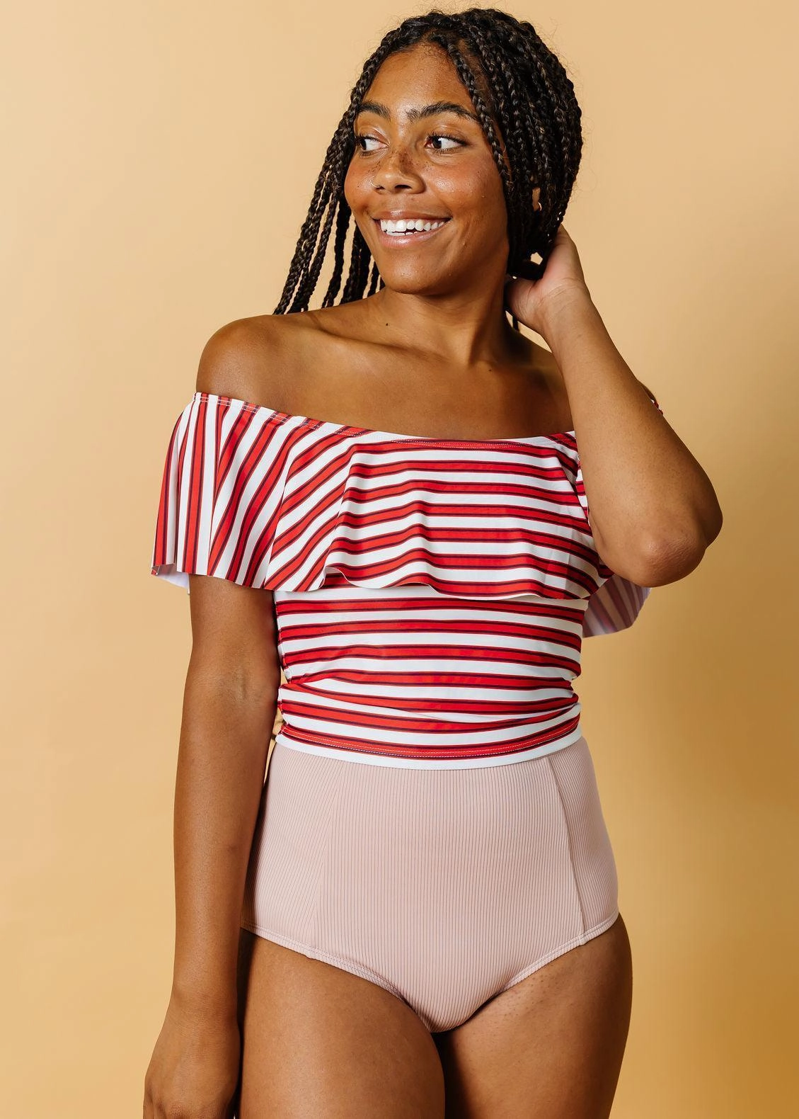 Ribbed Light Mauve | Cut High Bottoms