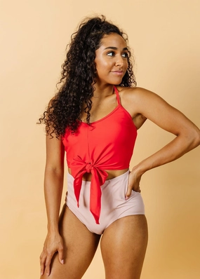 Ribbed Light Mauve | High-Waisted Bottoms