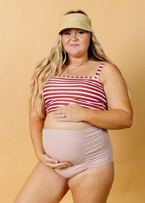 Ribbed Light Mauve | Maternity Bottoms