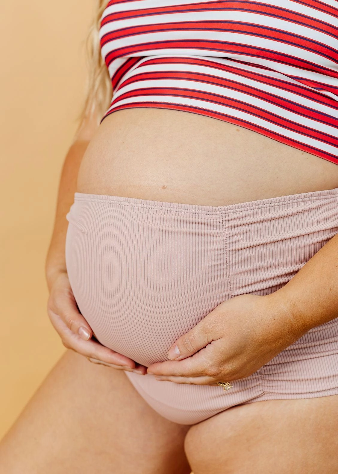 Ribbed Light Mauve | Maternity Bottoms