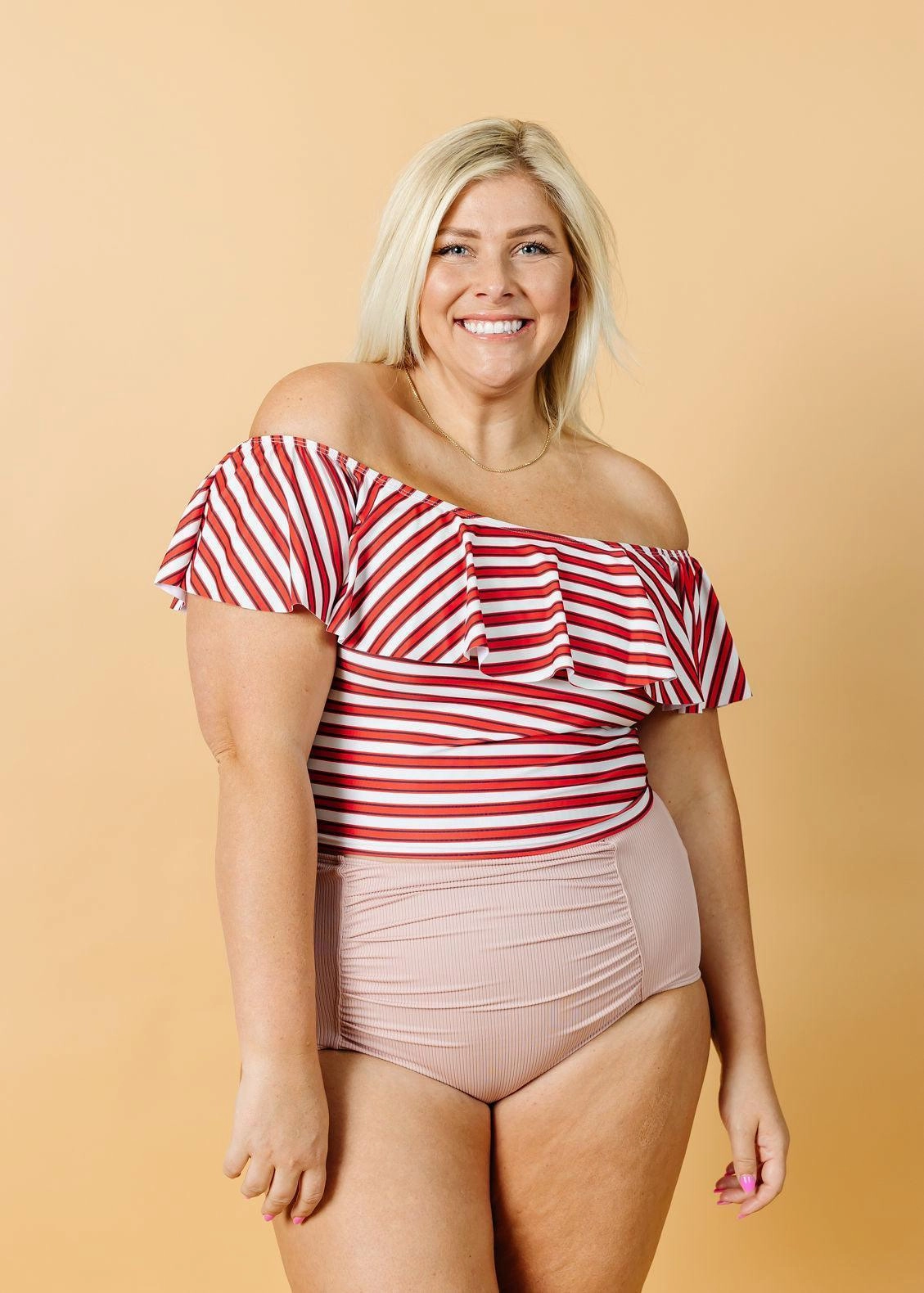 Ribbed Light Mauve | Ruched Bottoms 2.0