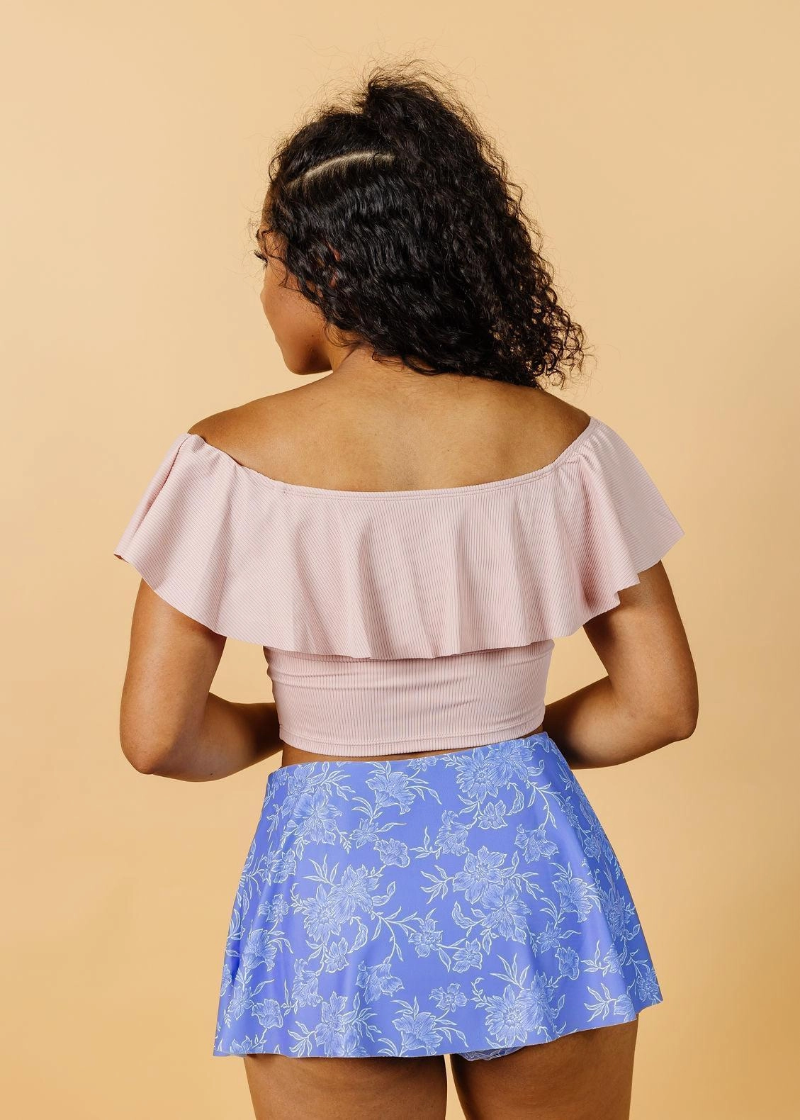 Ribbed Light Mauve | Ruffled Around Top
