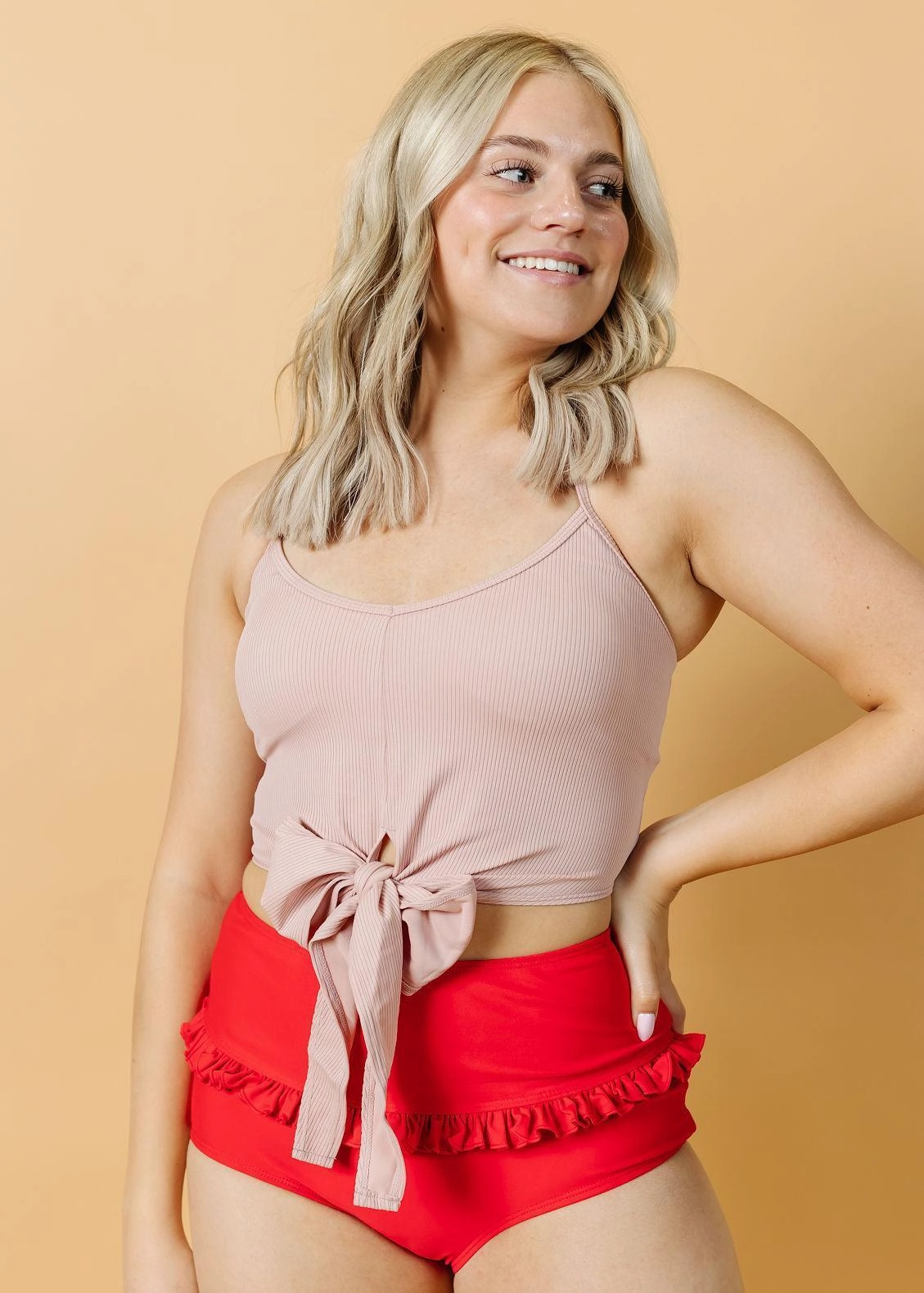 Ribbed Light Mauve | Tied-Up Top