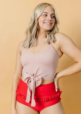 Ribbed Light Mauve | Tied-Up Top