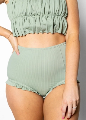 Ribbed Sage | All Ruffled Up Bottoms
