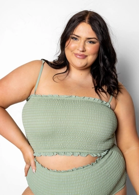 Ribbed Sage | Bandeau Top
