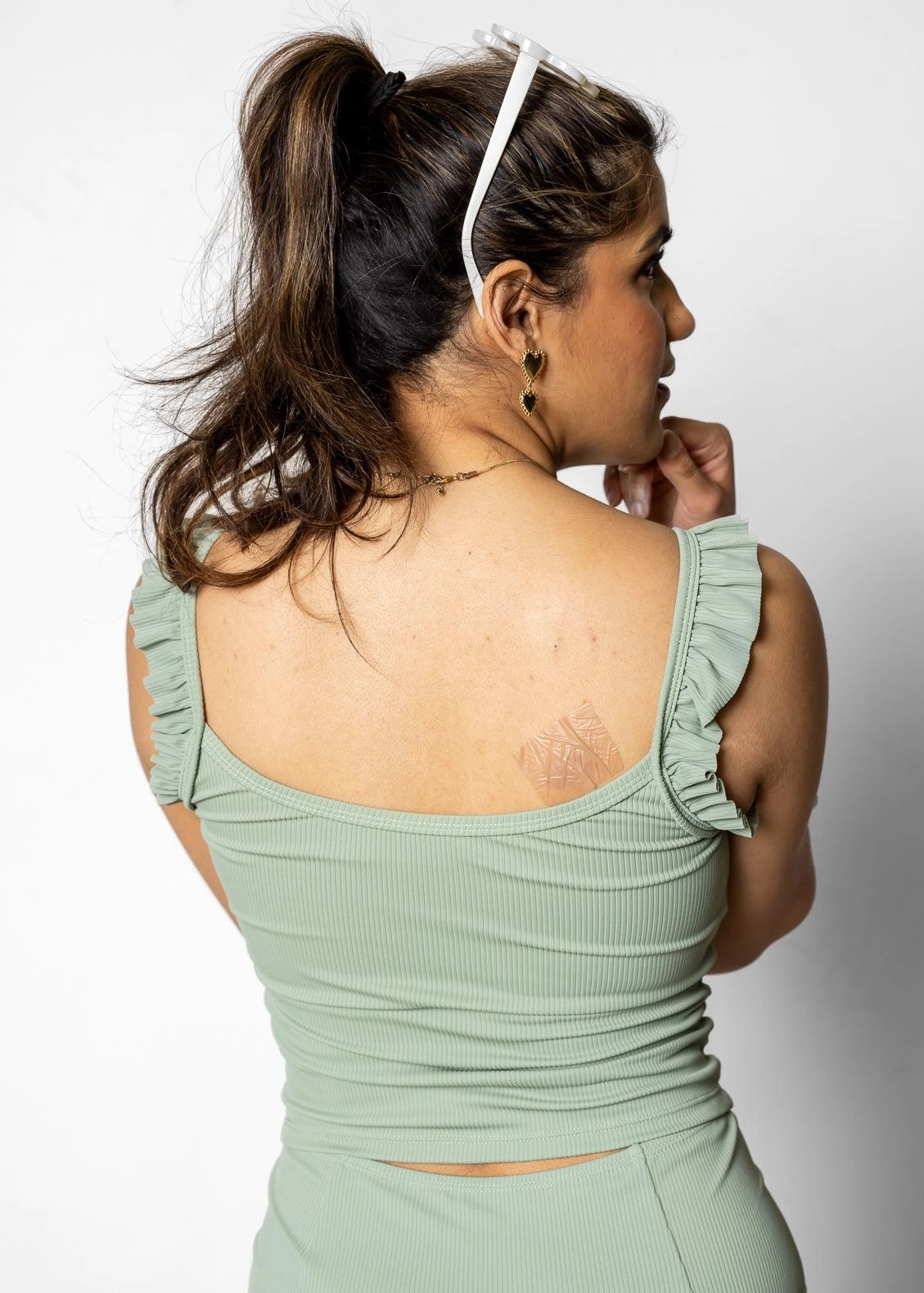 Ribbed Sage | Flutter Top