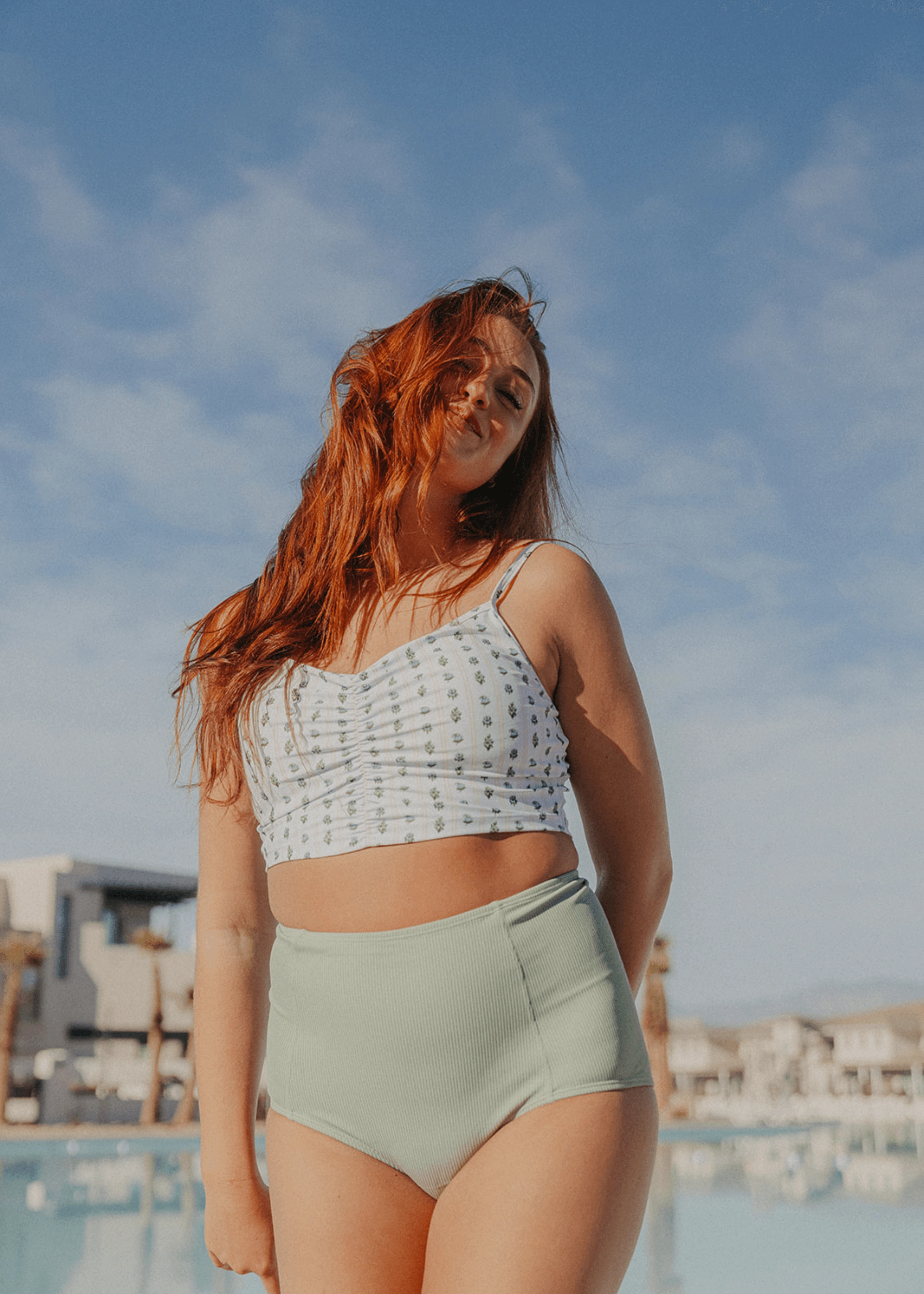Ribbed Sage | High-Waisted Bottoms