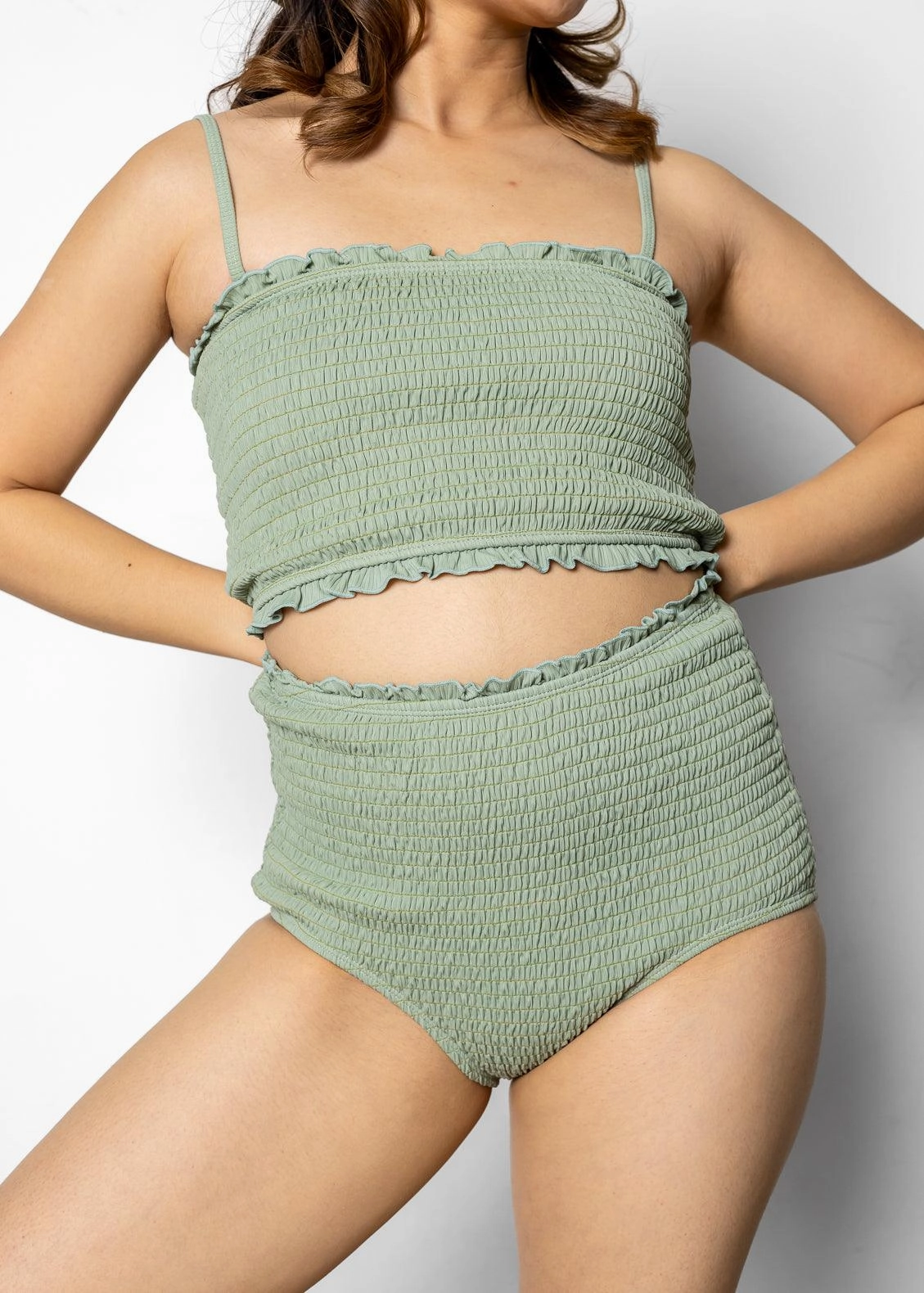 Ribbed Sage | Smocked Bottoms