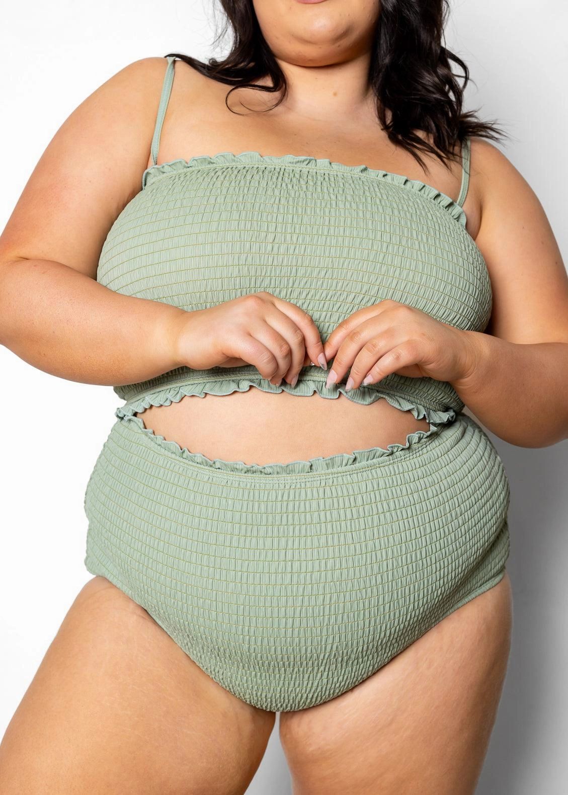 Ribbed Sage | Smocked Bottoms