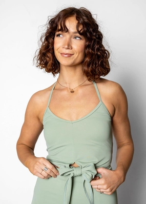 Ribbed Sage | Tied-Up Top