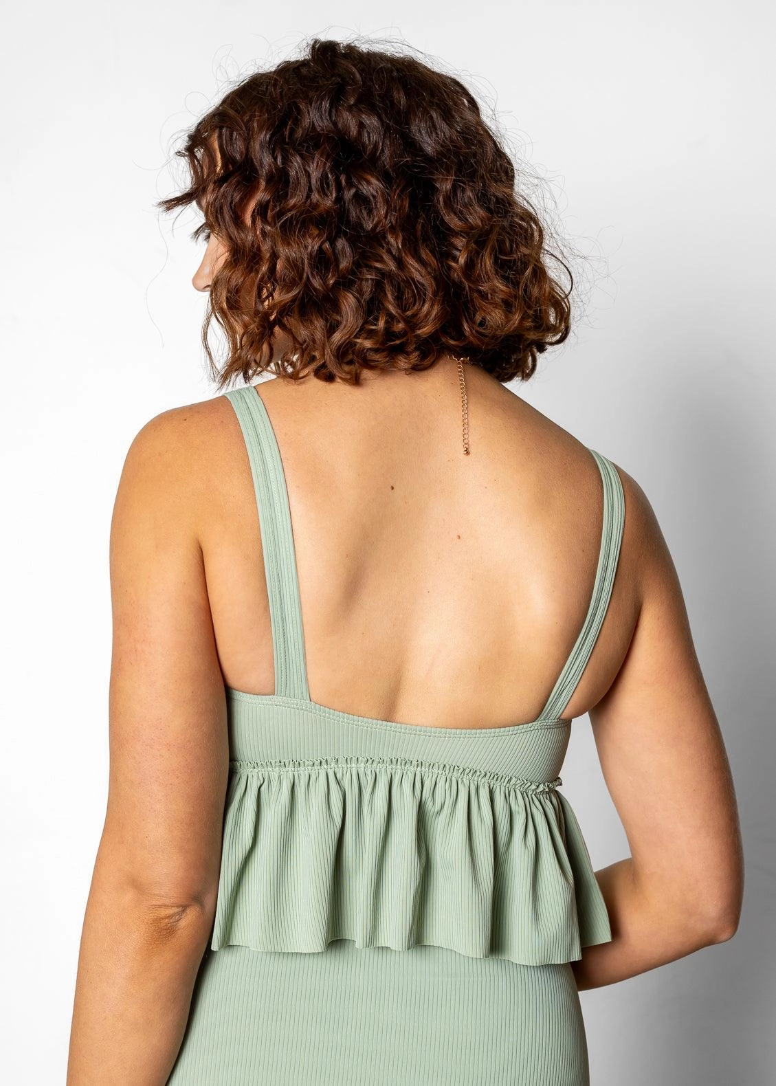 Ribbed Sage | V-Neck Top