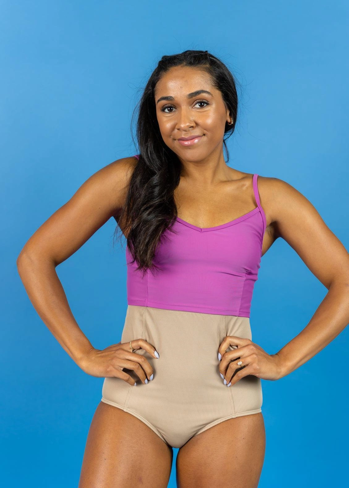 Ribbed Sand Brown | Extended High-Waisted Bottoms